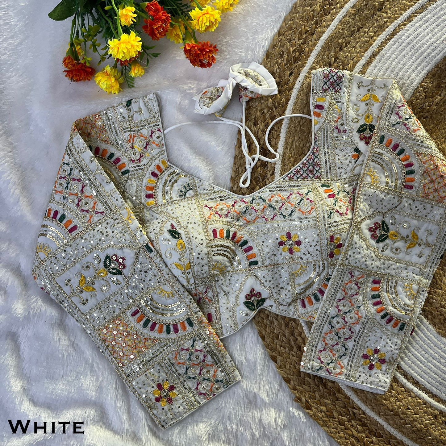 Heavy georgette full sleeve ready made blouse