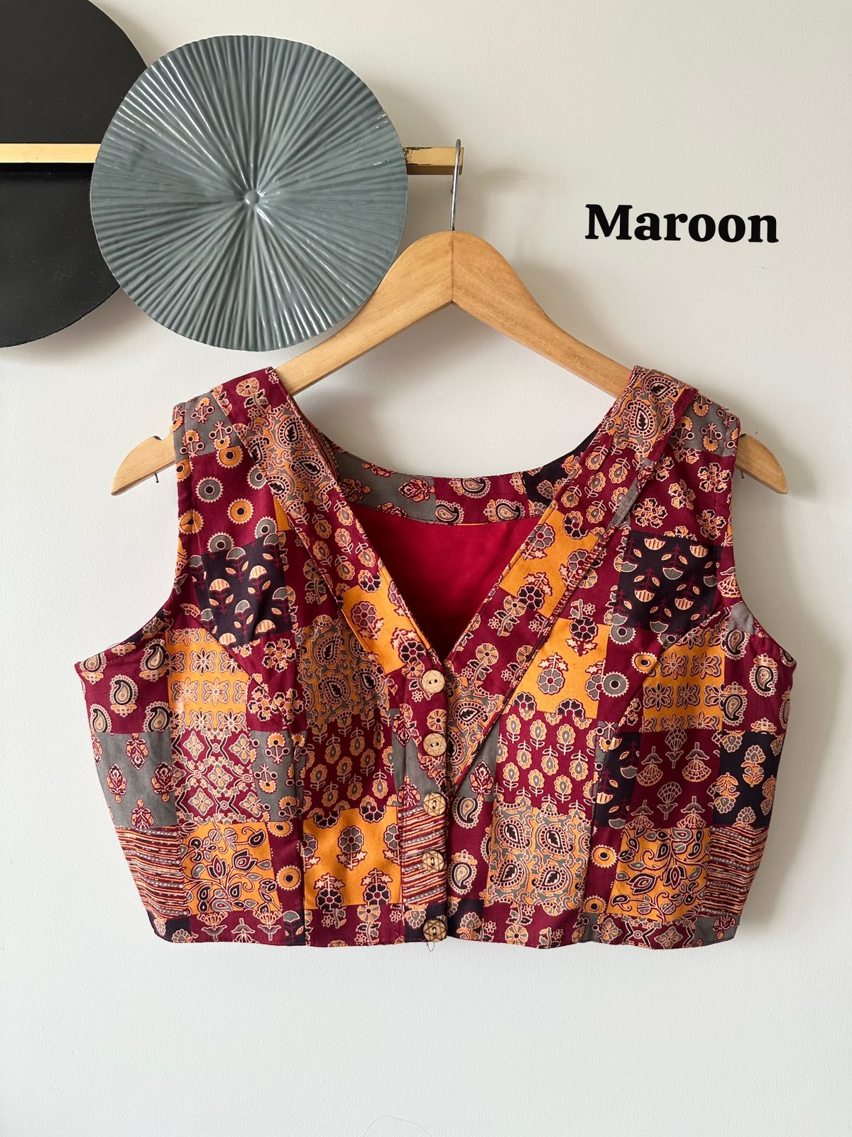 60-60 Cotton Handblock Handicrafts ready made blouse