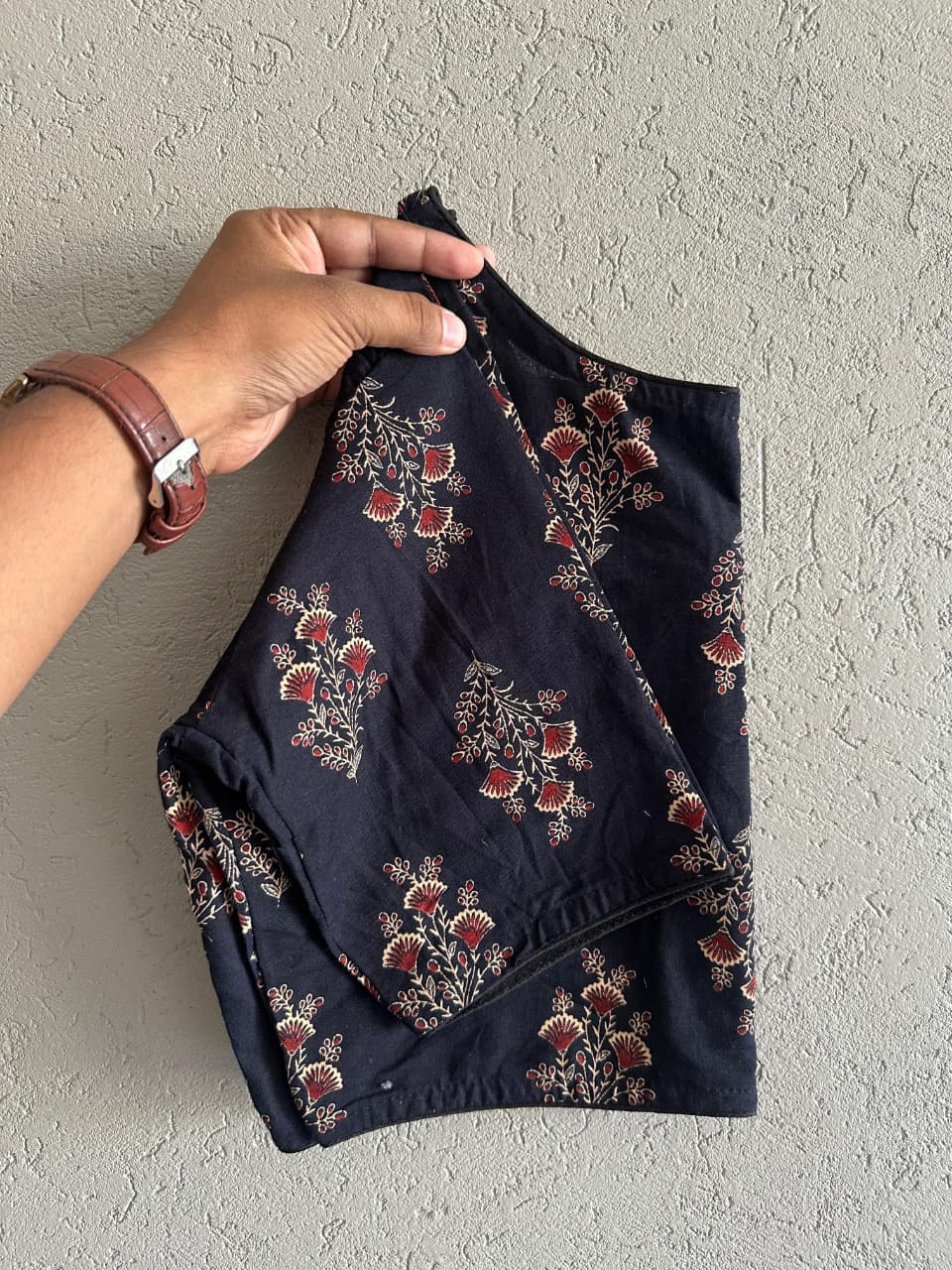 Pure Ajrakh Cotton ready made blouse