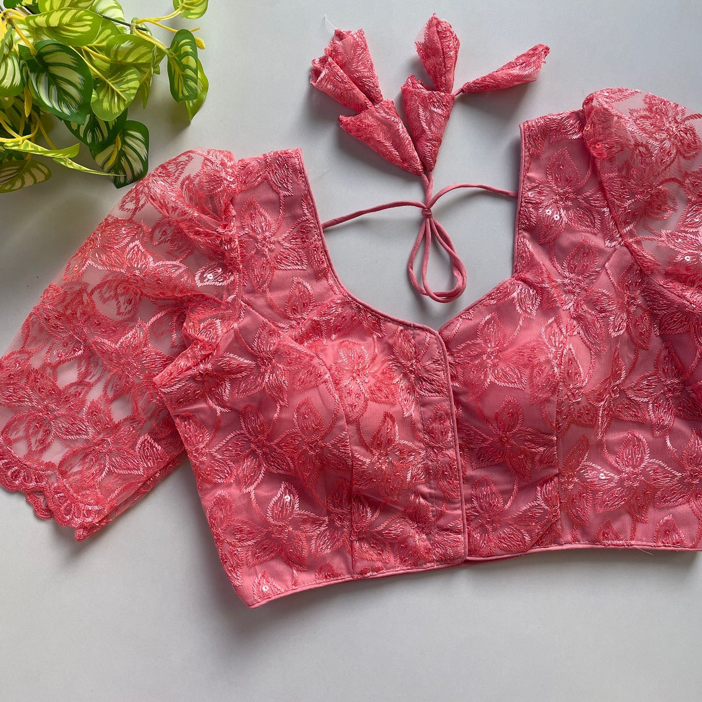 Heavy embroidery with beautiful handwork ready made blouse