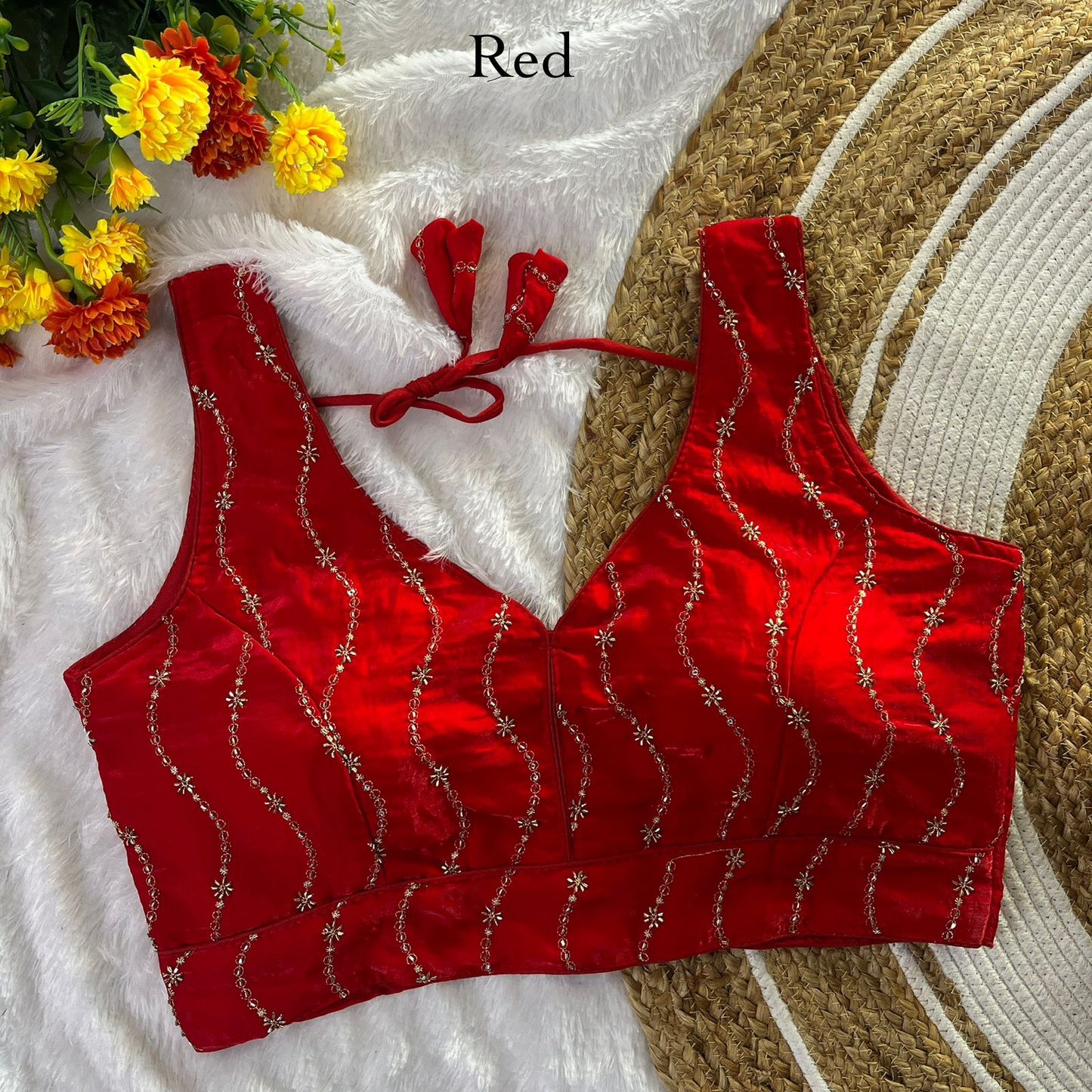 Fendy NC Sattin sleeveless ready made blouse