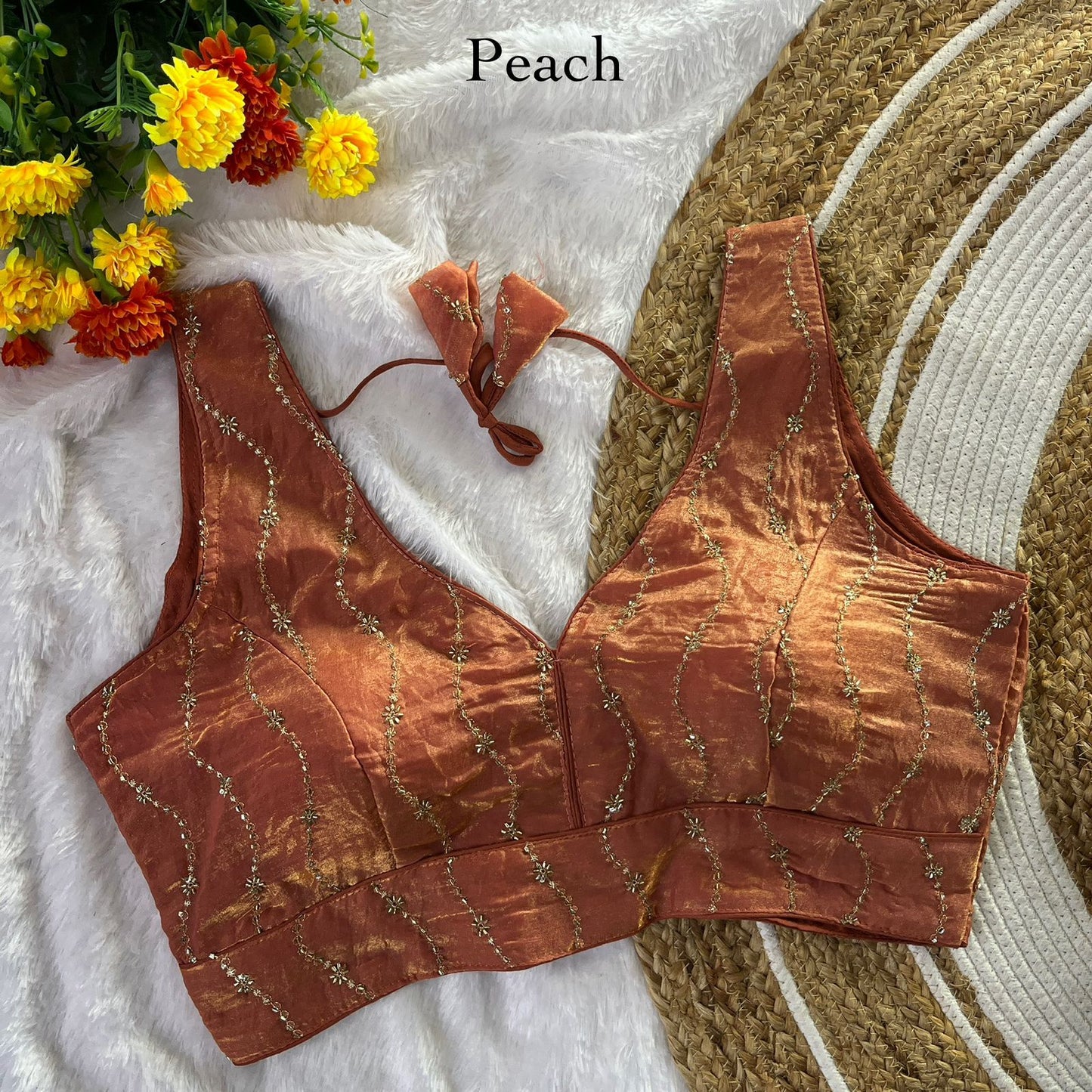 Fendy NC Sattin sleeveless ready made blouse