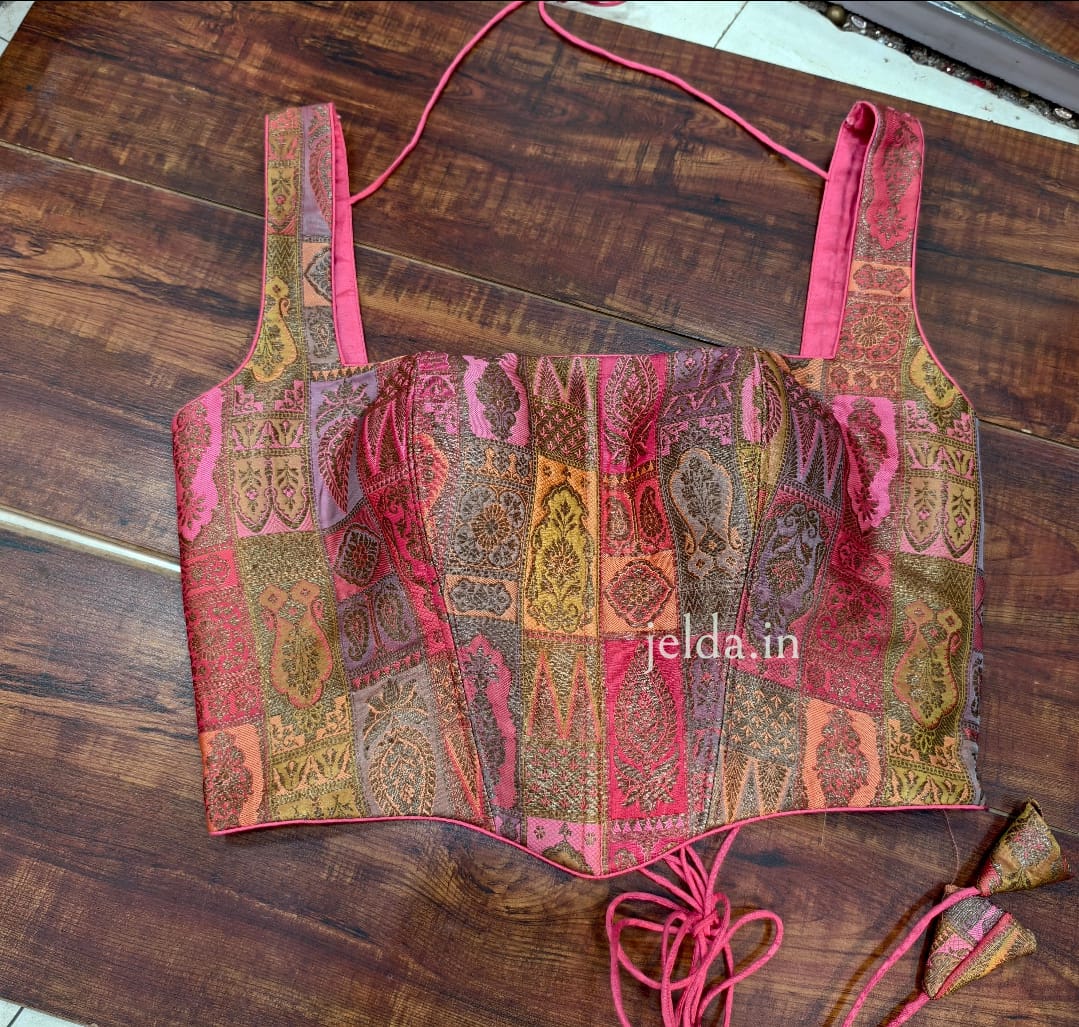 Corset multi banarsi brocade custom made blouse