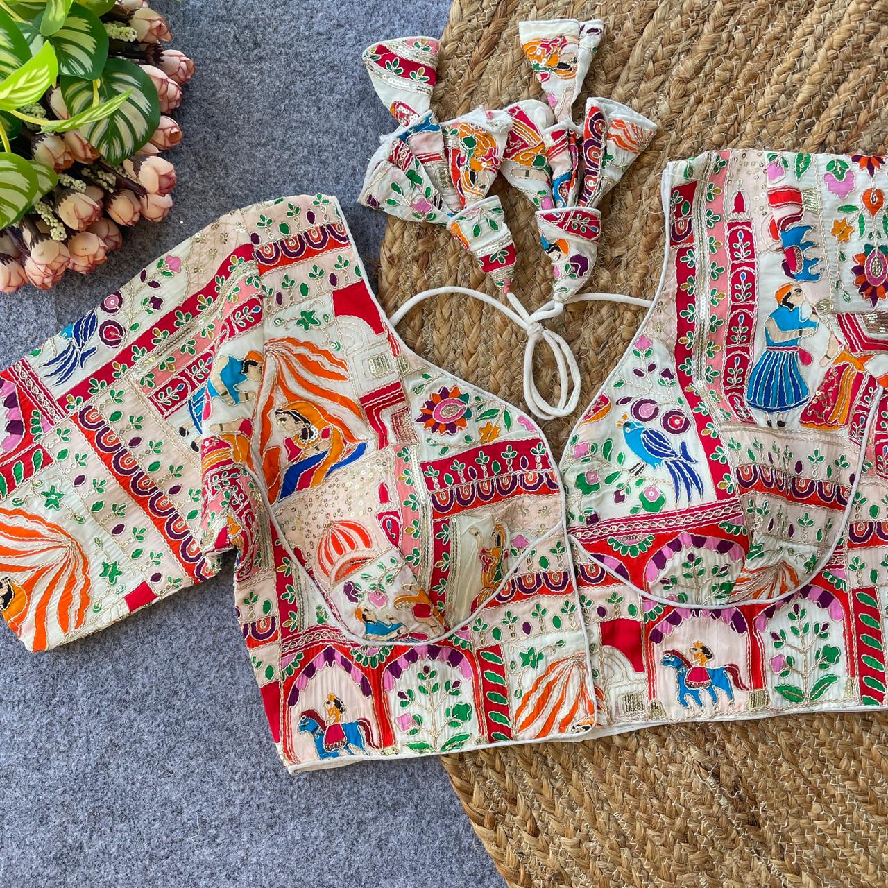 Pure Viscose Natural Creap ready made blouse