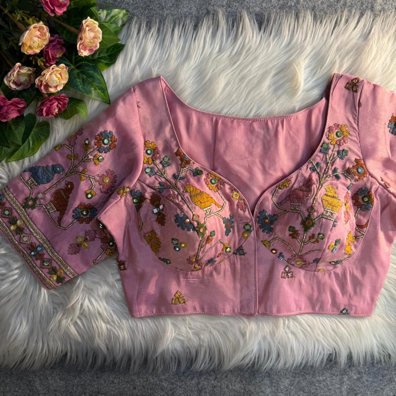 Heavy pure soft viscous cosmos silk ready made blouse