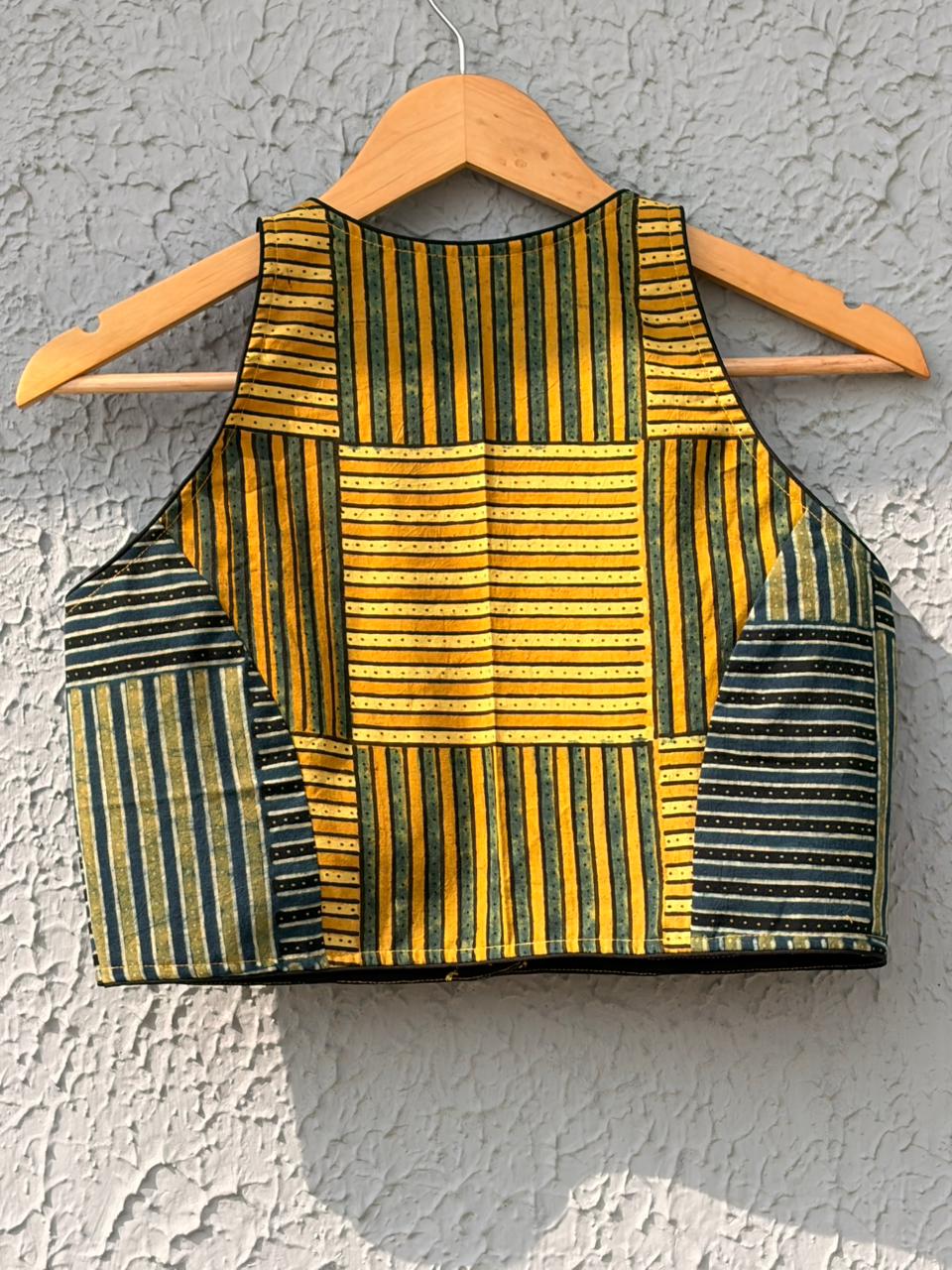 Pure ajrakh cotton designer blouse