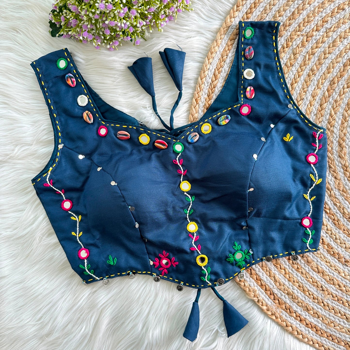 PRESENTING PURE HAND MIRROR DESIGNER READY MADE BLOUSE