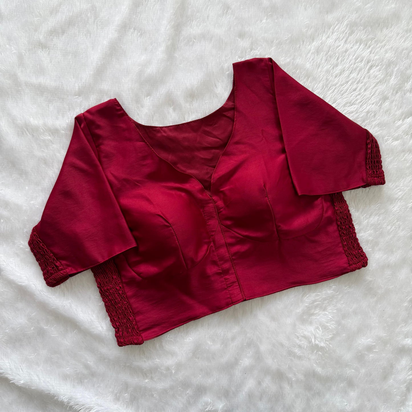 Soft silk fabric with elastic attach for better fitting  ready made blouse