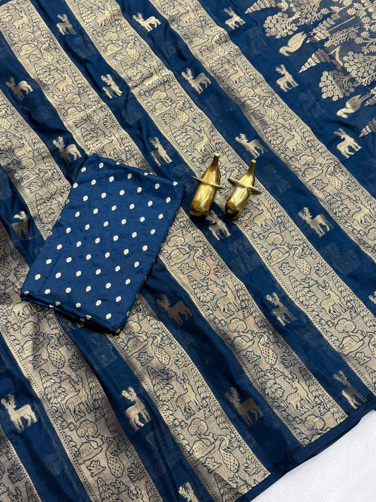 Pure moonga viscose soft silk saree