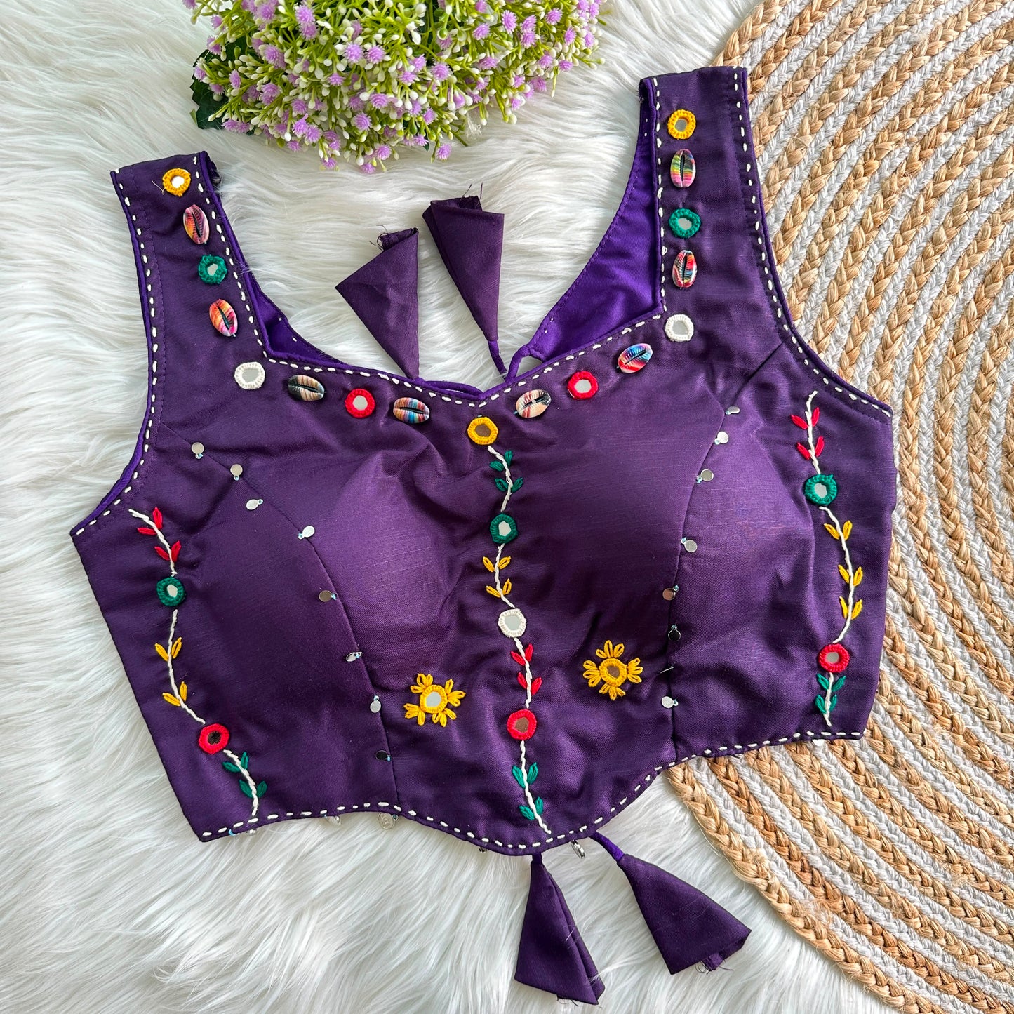 PRESENTING PURE HAND MIRROR DESIGNER READY MADE BLOUSE