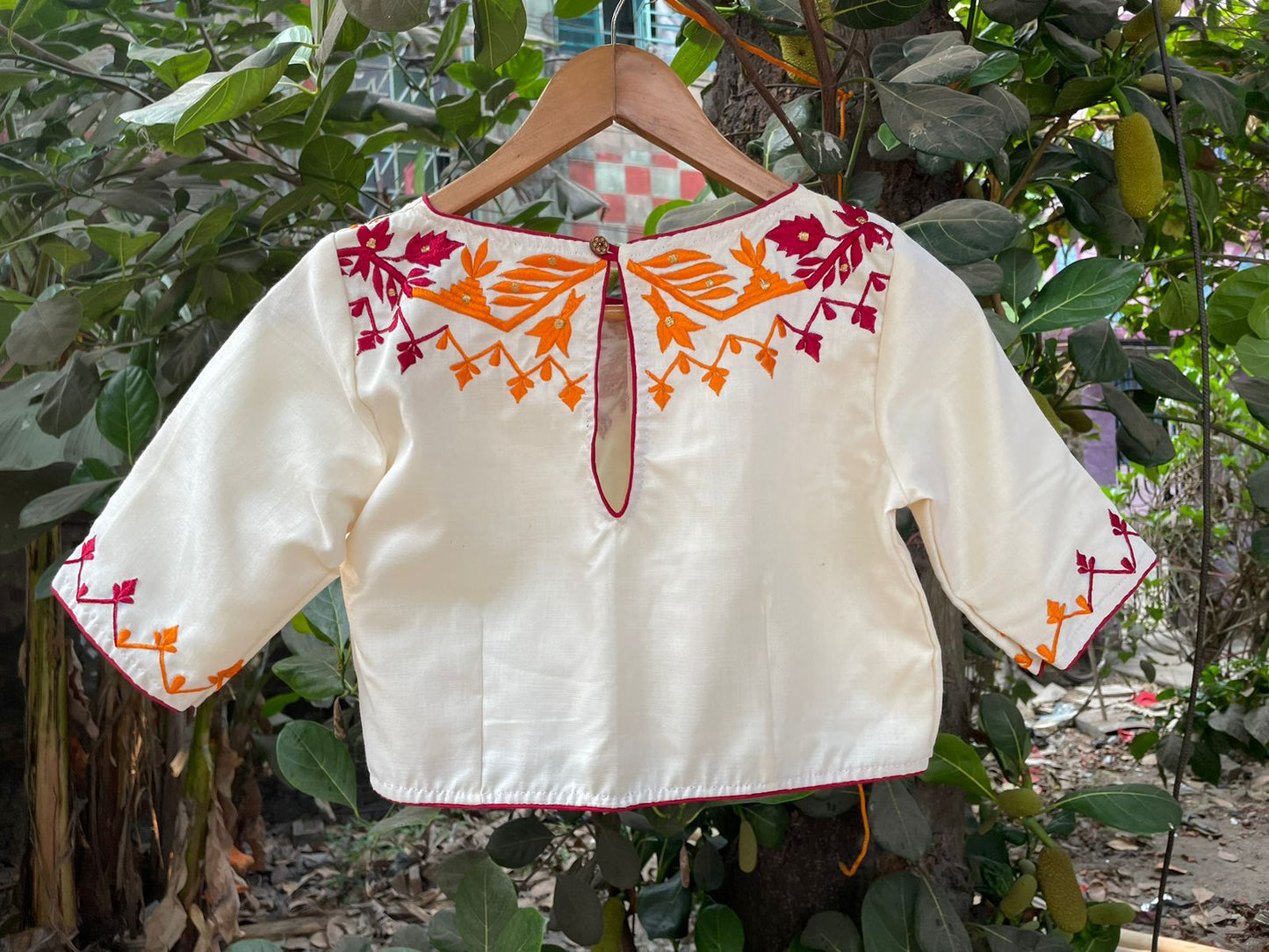 Cotton embroidered designer blouses
