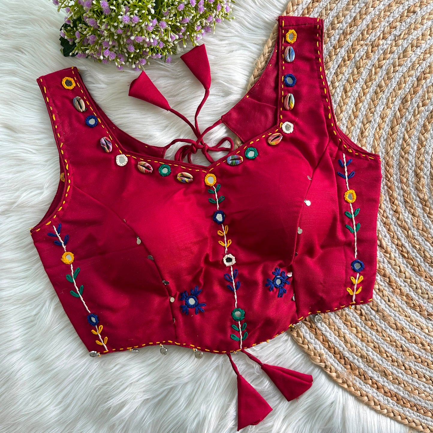 PRESENTING PURE HAND MIRROR DESIGNER READY MADE BLOUSE