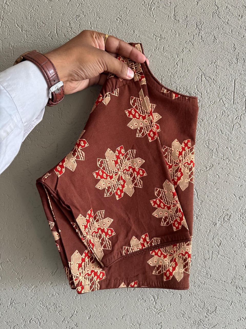 Pure Ajrakh Cotton ready made blouse