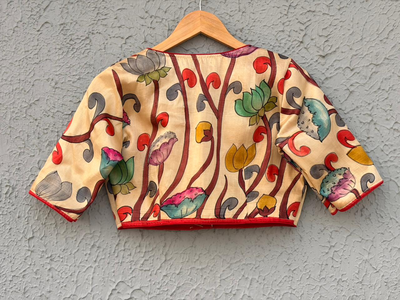 Murshidabad silk hand kalamakari designer blouse