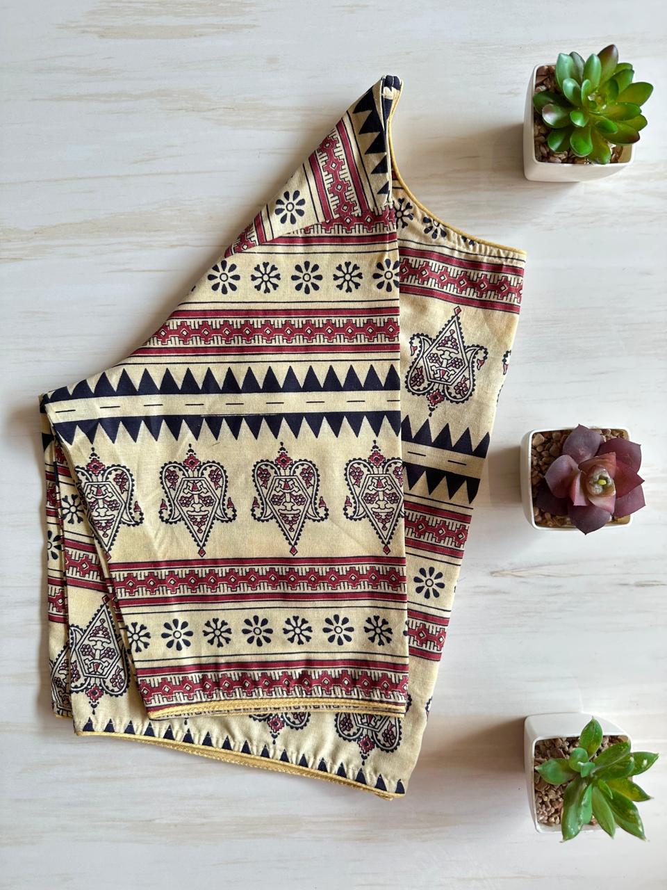 Pure Ajrakh Cotton ready made blouse