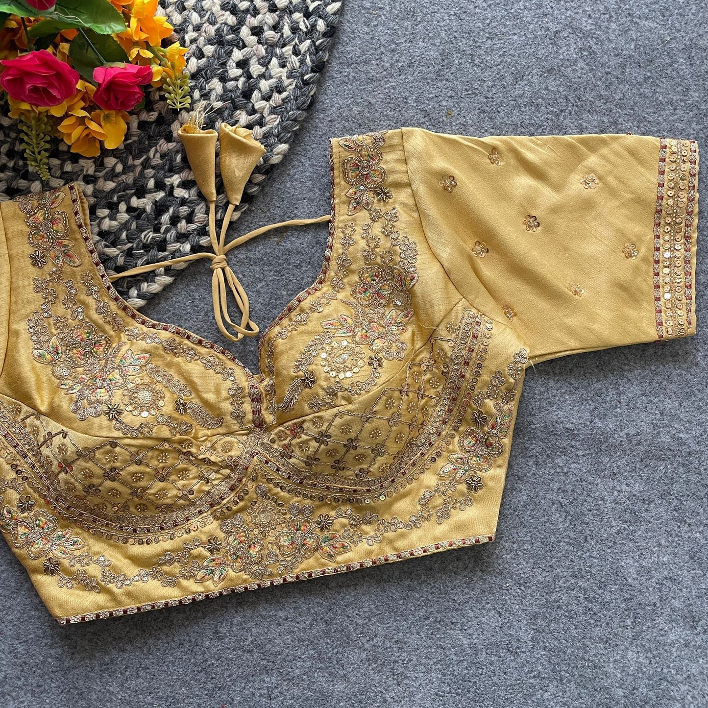 Heavy pure soft italian silk with tricot fuising ready made blouse