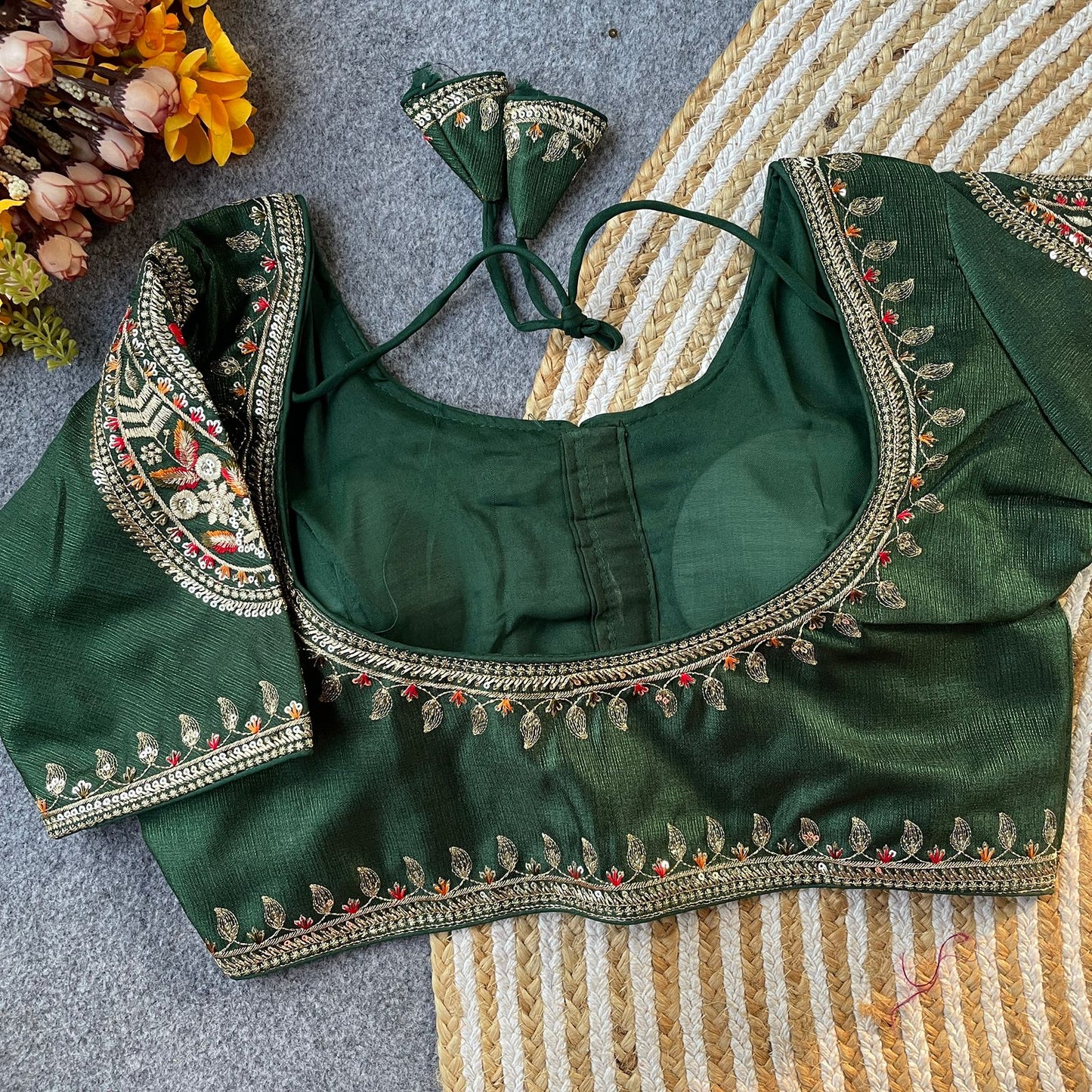 Heavy Embroidery With Beautiful Works  ready made blouse