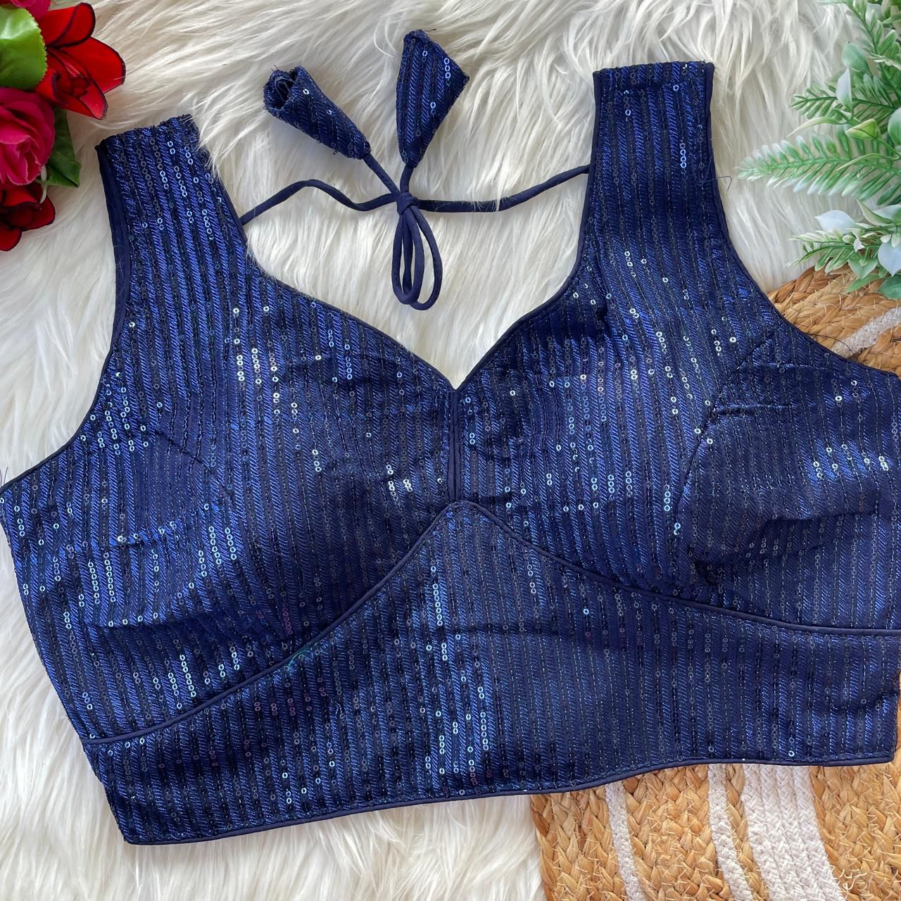 Georgette sleeveless ready made blouse