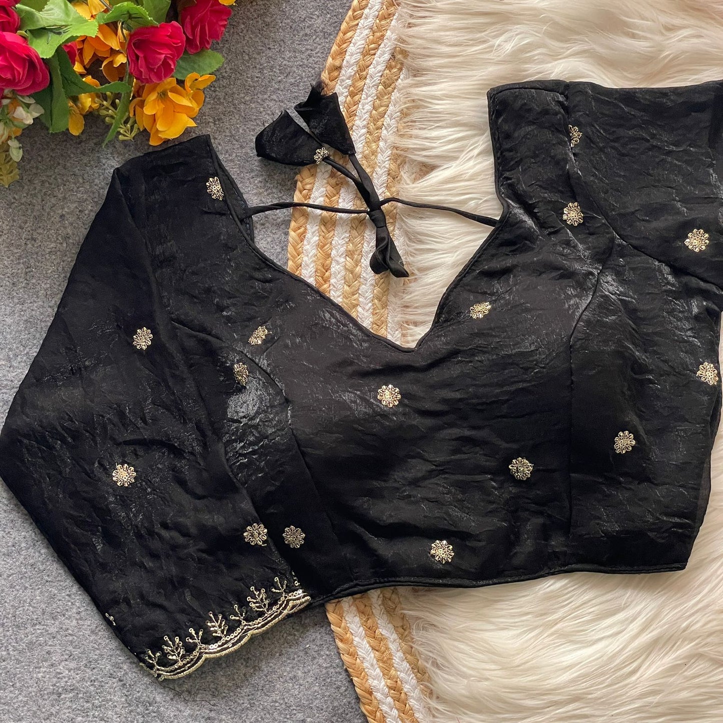 Heavy Handwork + Sequins & Codding Thread Work Ready Made Blouse