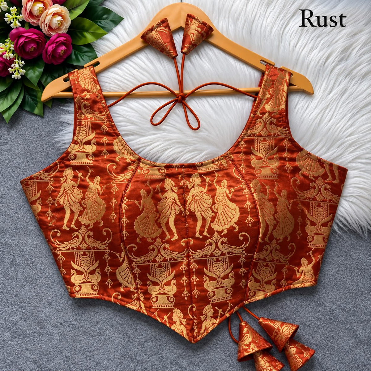 Heavy King Khab Banarasi With Tricot Fuising ready made blouse