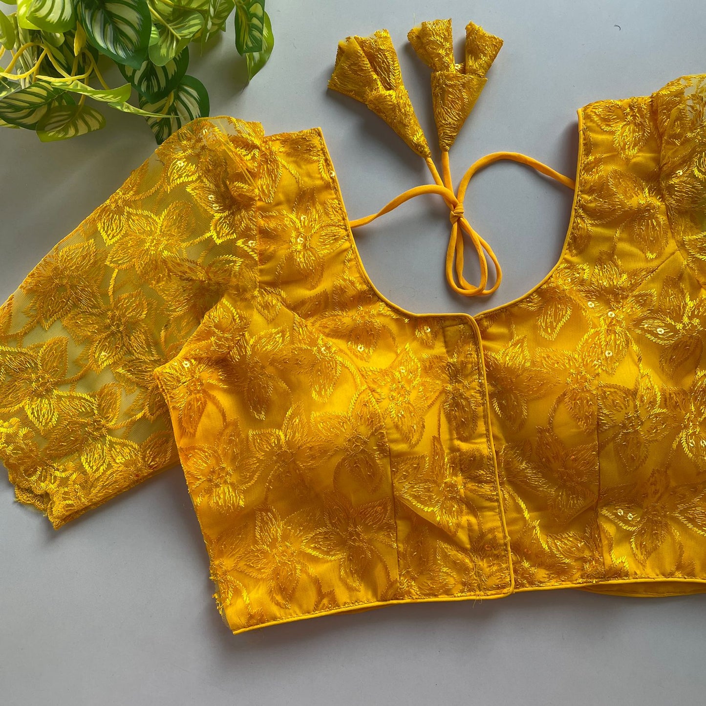 Heavy embroidery with beautiful handwork ready made blouse