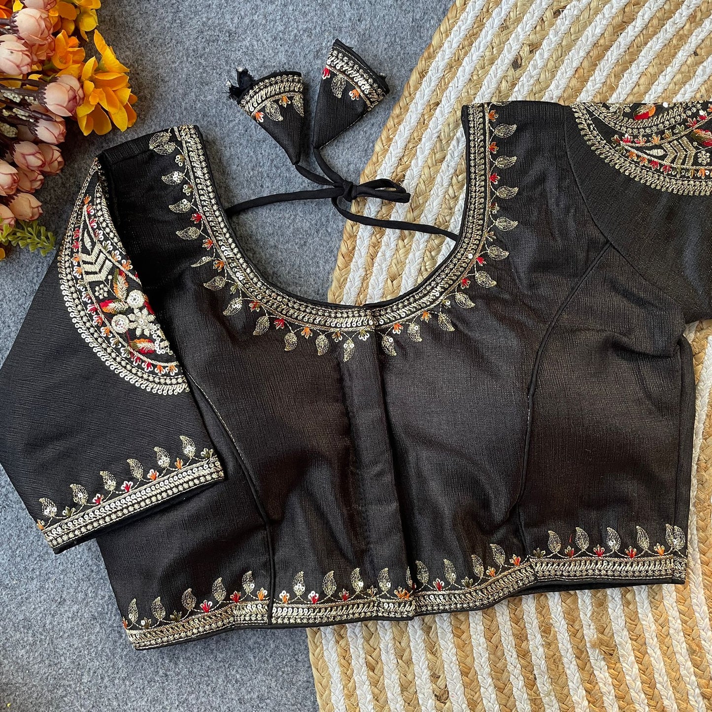 Heavy Embroidery With Beautiful Works  ready made blouse