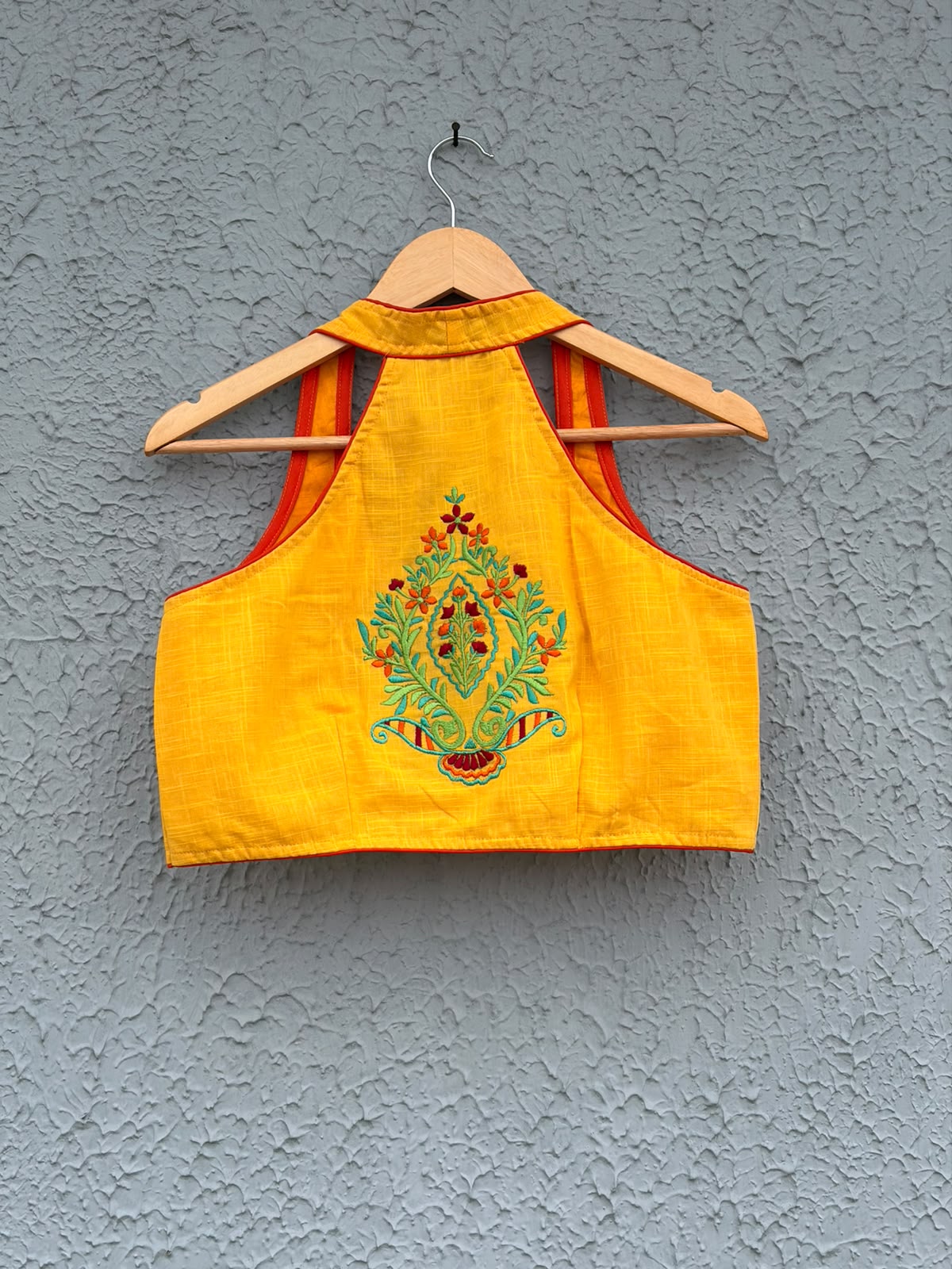 Cotton embroidered Halterneck designer blouse