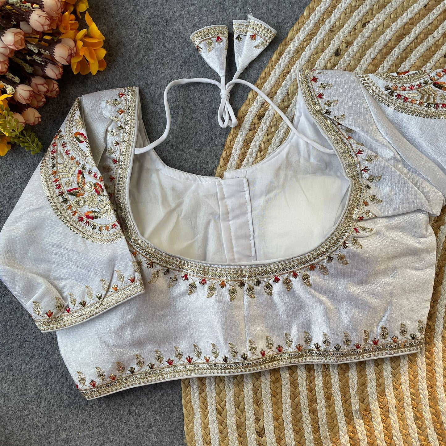 Heavy Embroidery With Beautiful Works  ready made blouse