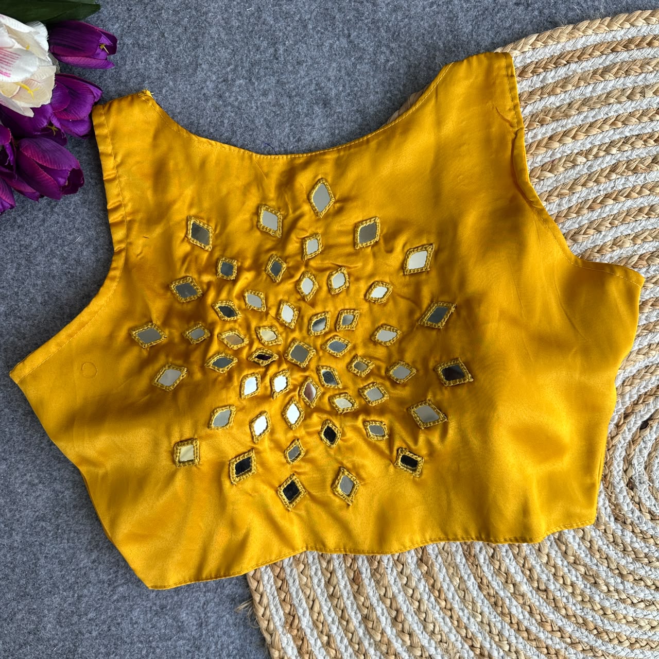 Heavy Satin Hand Mirror ready made blouse