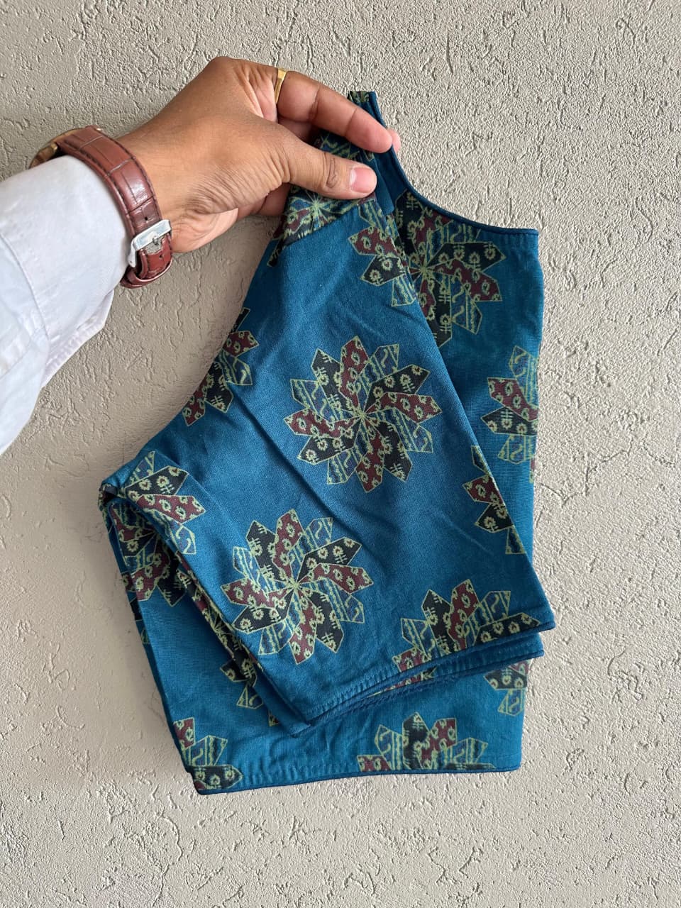 Pure Ajrakh Cotton ready made blouse