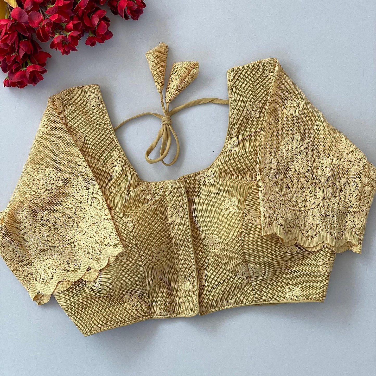 Knitting super net cutwork ready made blouse