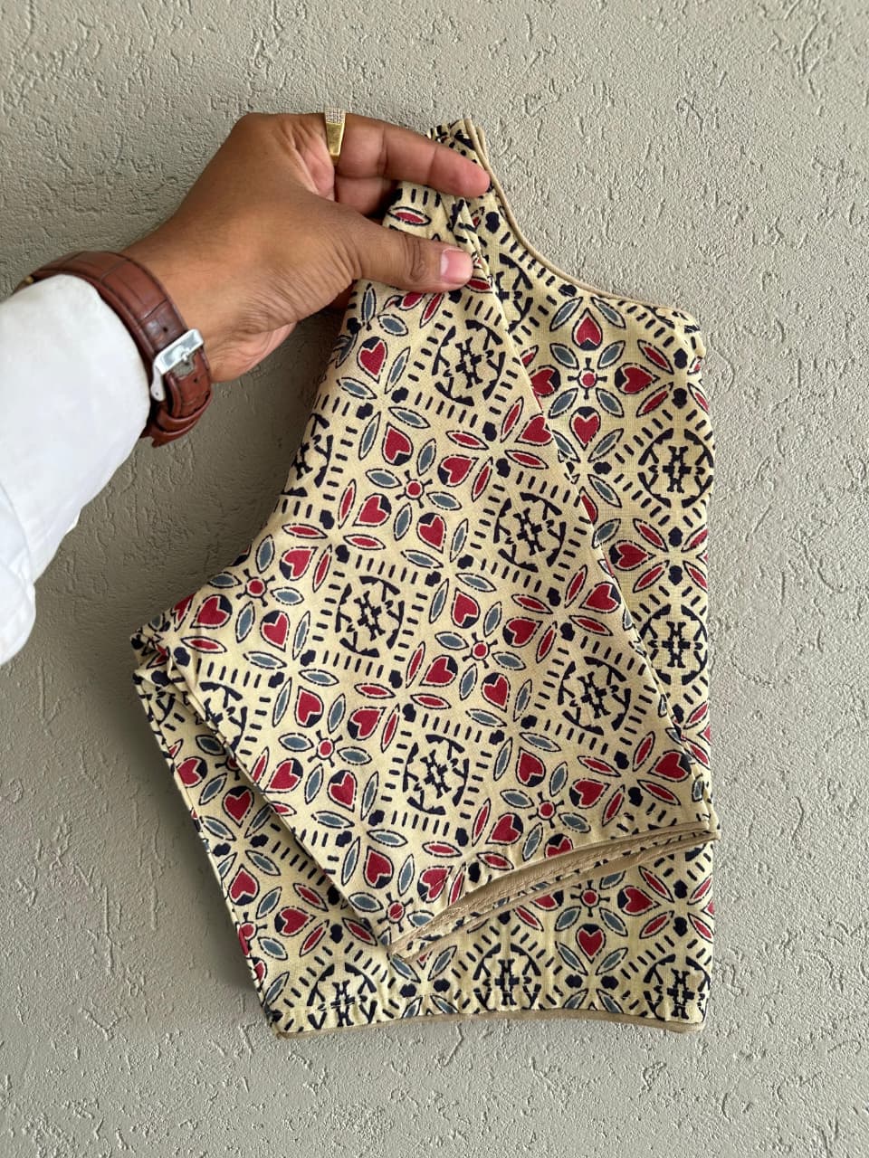 Pure Ajrakh Cotton ready made blouse