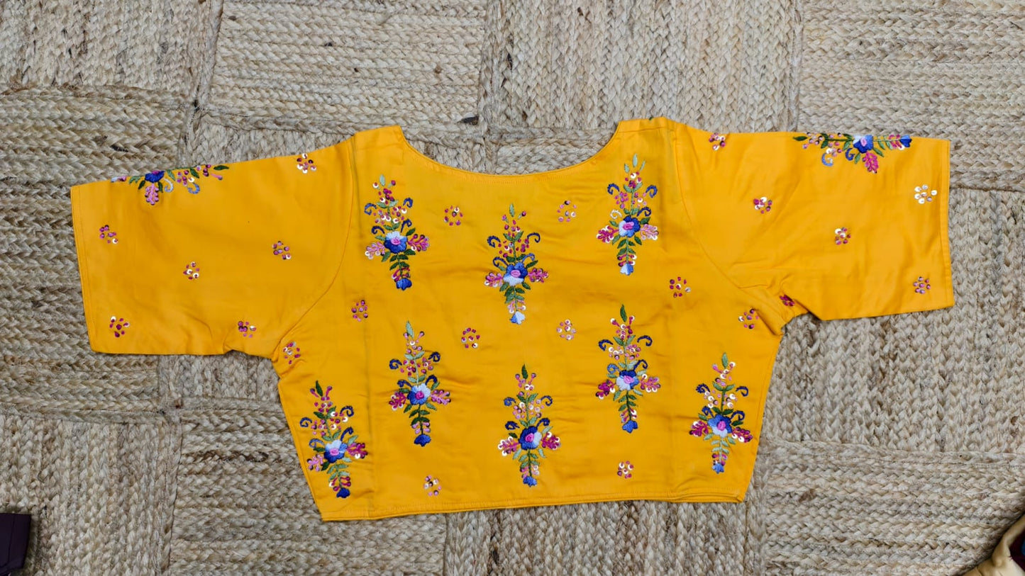 Cotton silk kundan ready made blouse