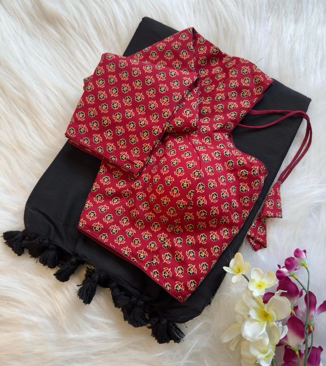 Original cotton saree with full sleeve blouse