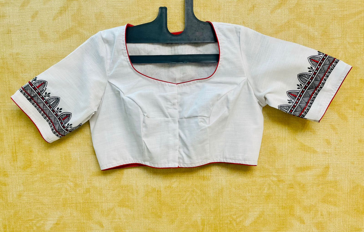 Cotton hand painted & embroidered designer blouse