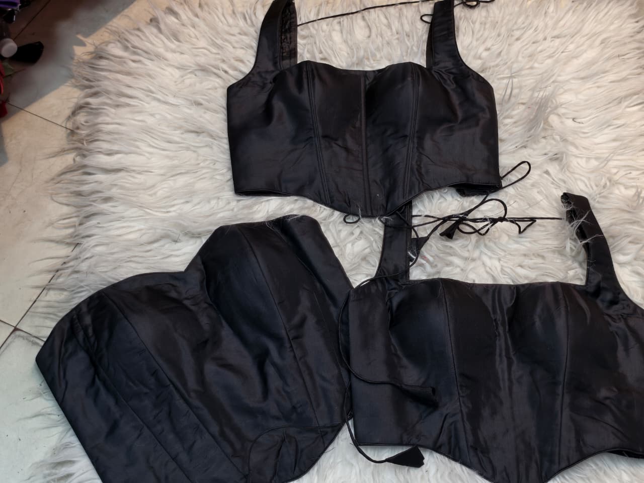 Pure silk corset custom made blouse