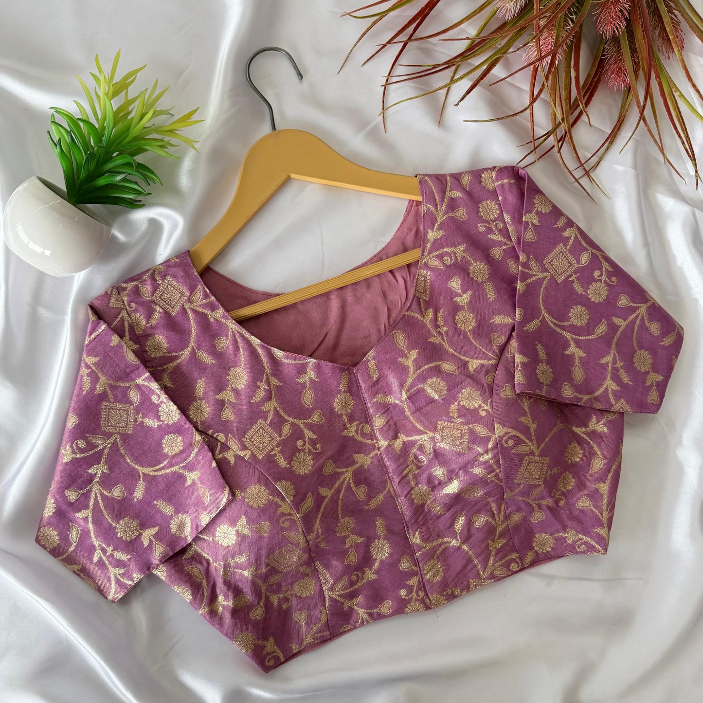 A beauty of weaving work all over ready made blouse