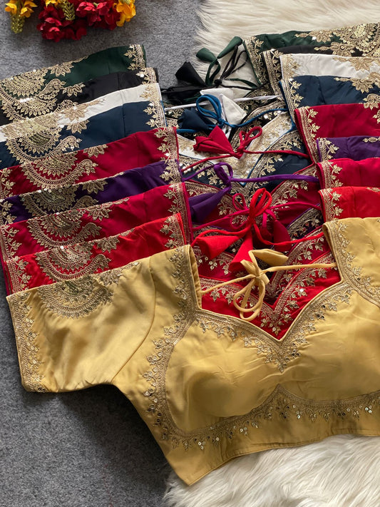 Heavy pure roman silk ready made blouse