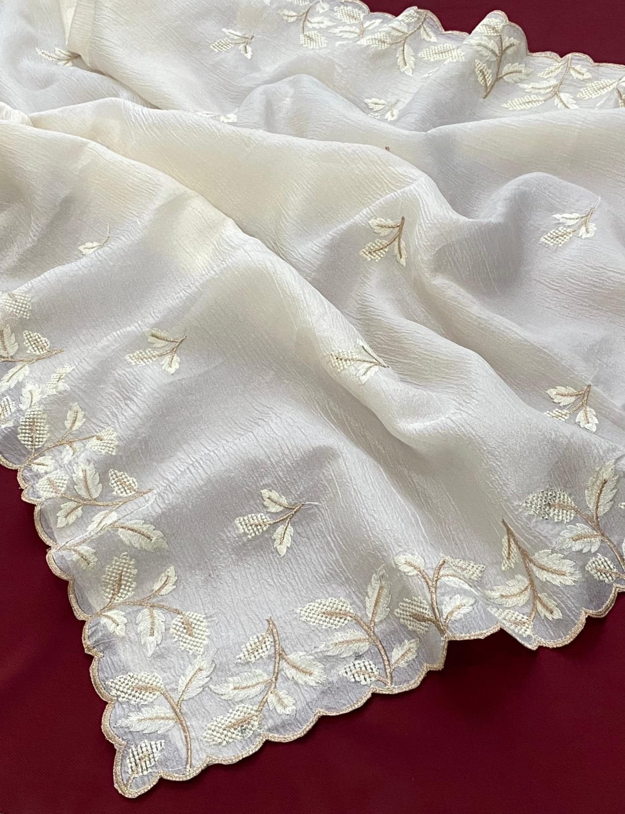 Pure curshed bember georgate sarees