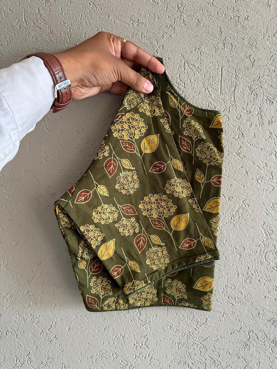 Pure Ajrakh Cotton ready made blouse