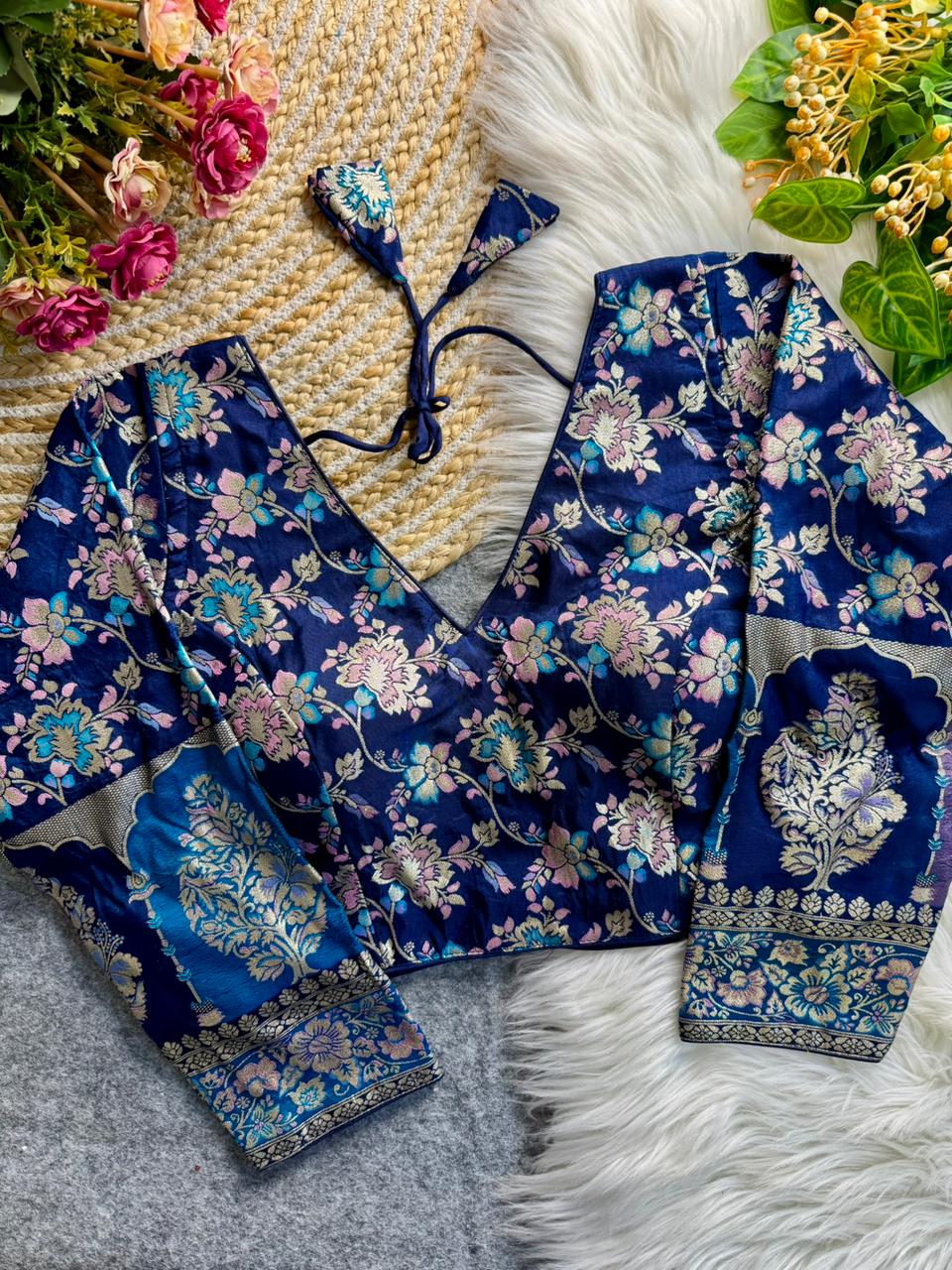 Heavy Pure Soft Dola Silk ready made blouse