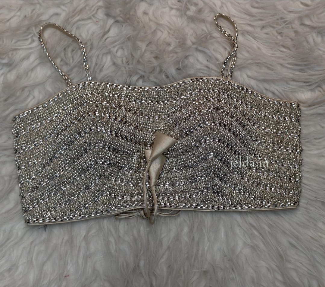 Beeds, pearl handwork custom made blouse