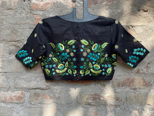 Cotton embroidery work designer blouse
