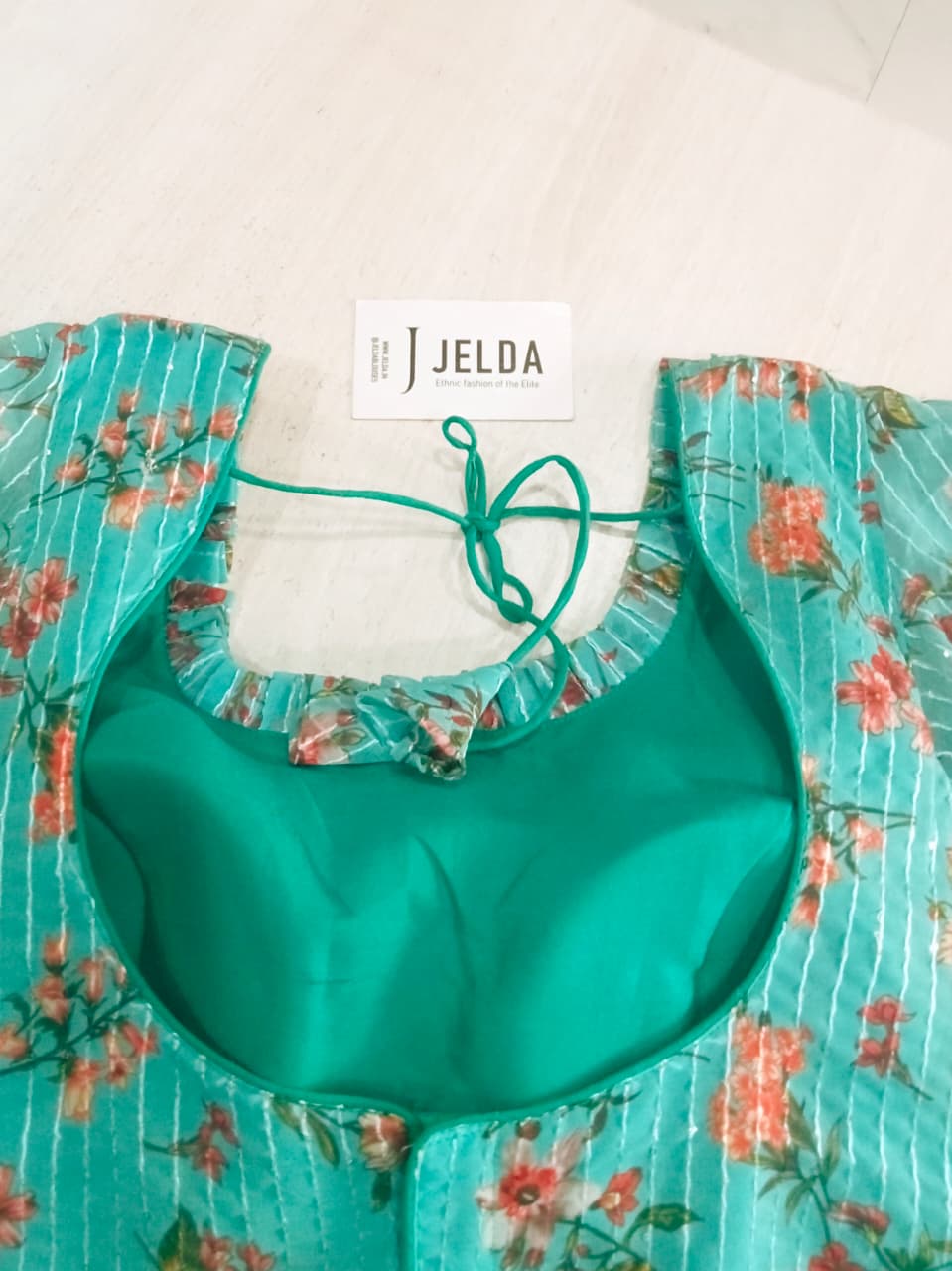 Printed work with frill sleeve ready made blouse