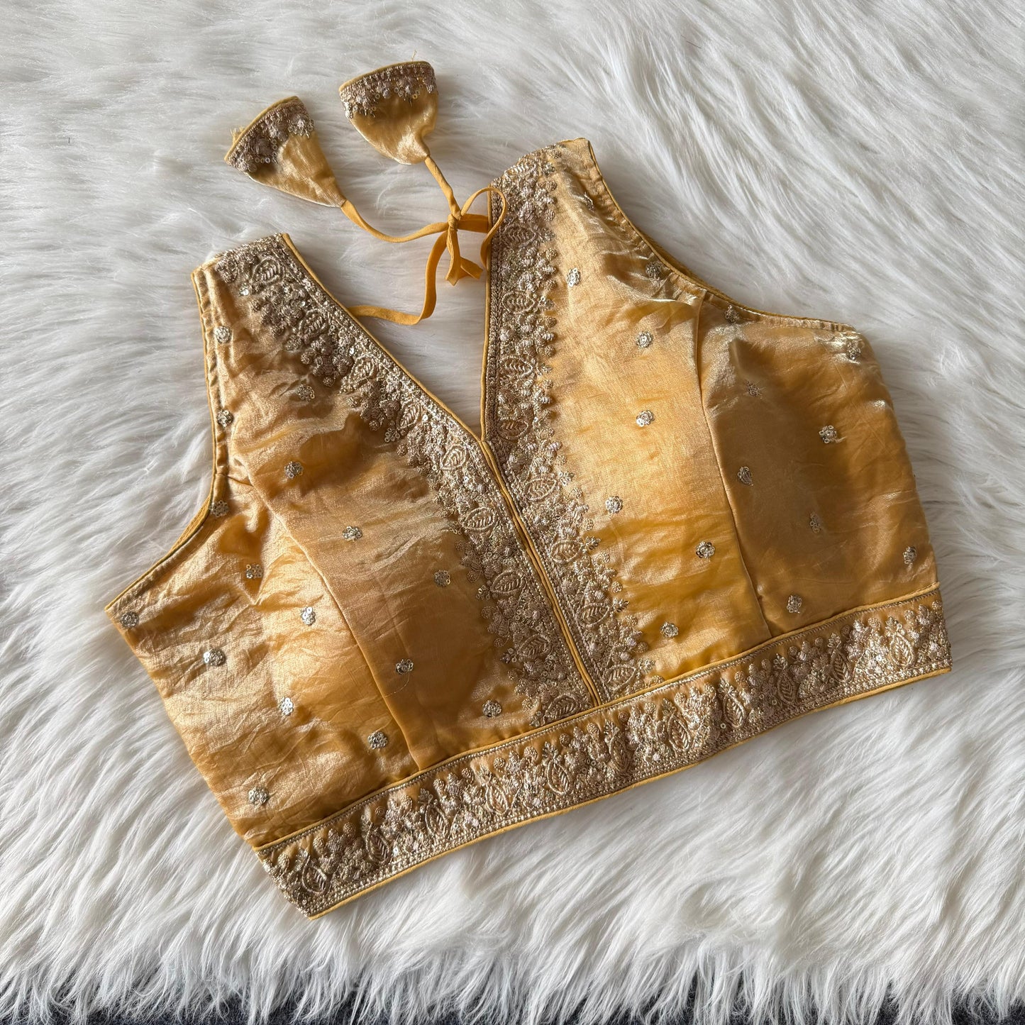 A beautiful work with sequins all over ready made blouse