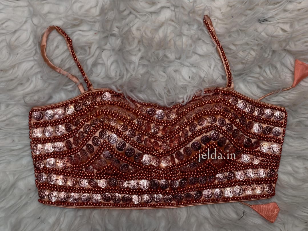 Exclusive beads and coin custom made blouse