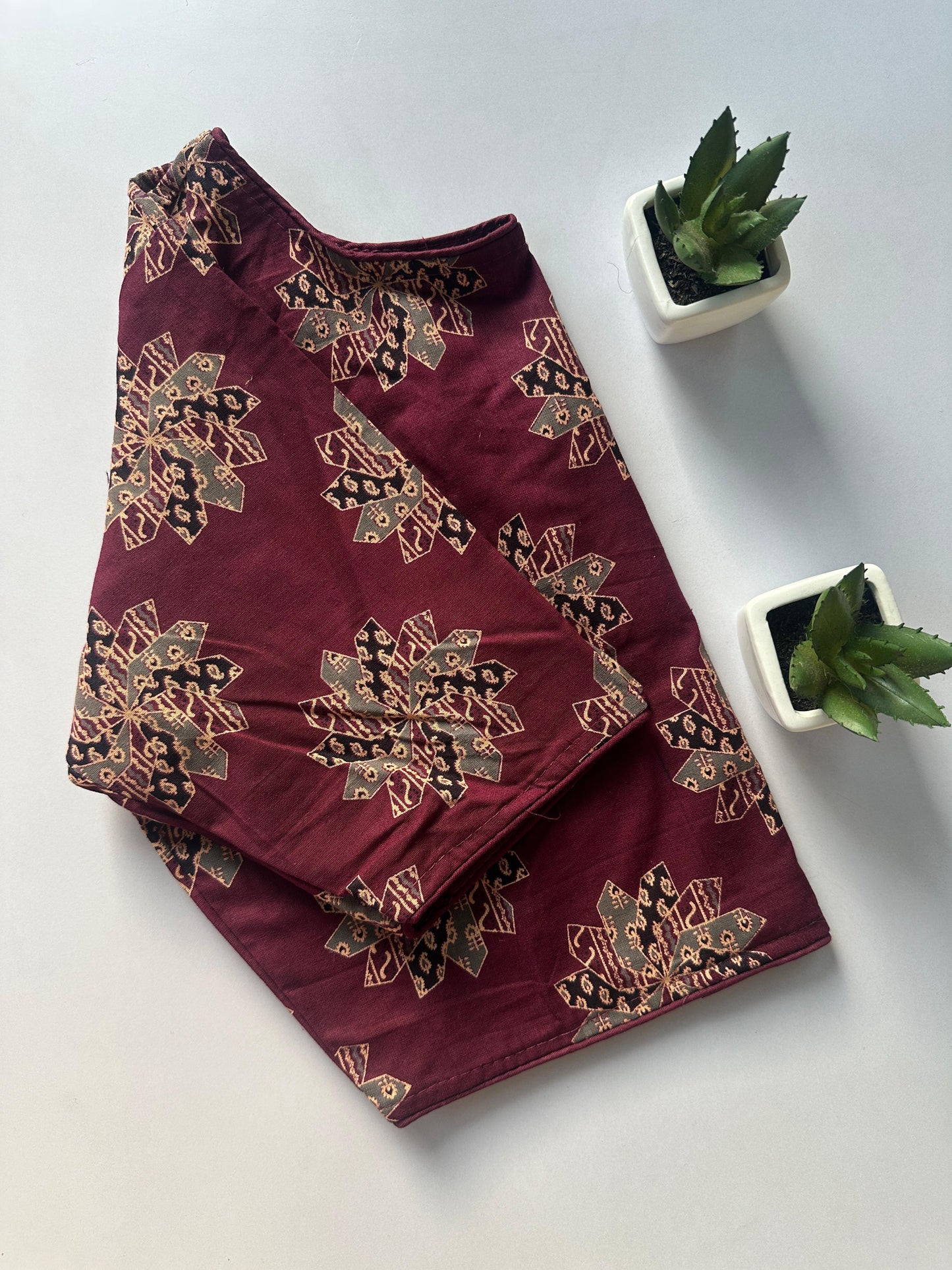 Presenting pure ajrakh handBlock/ikkat/indigo cotton ready made blouse