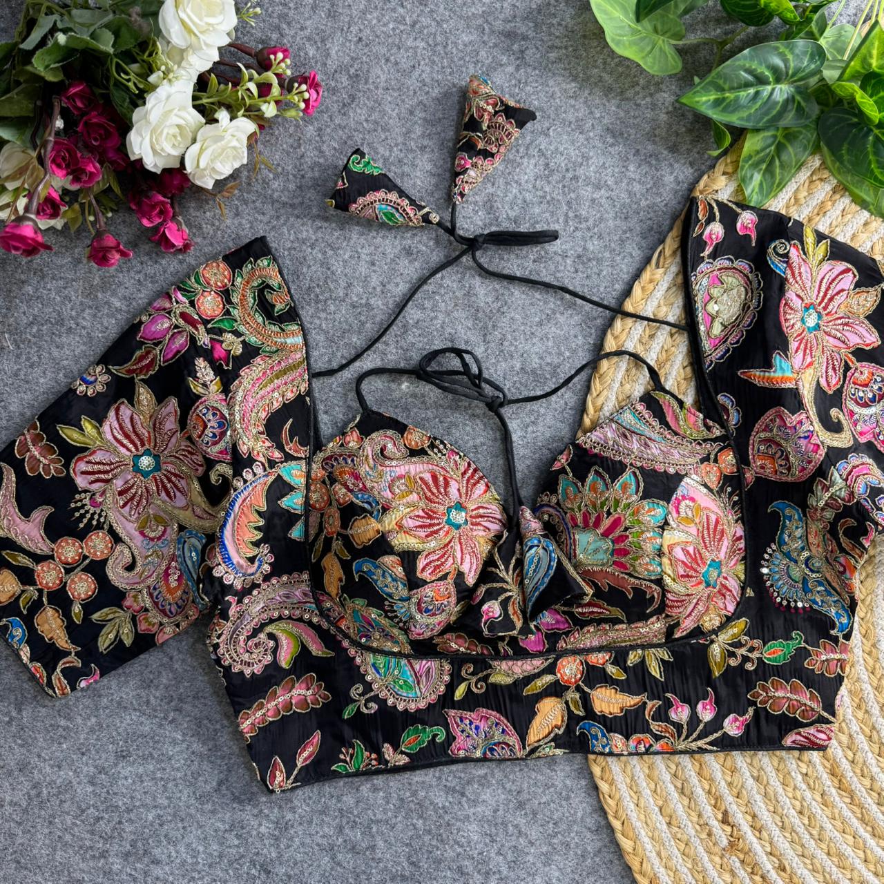 Heavy Pure Crepe ready made blouse