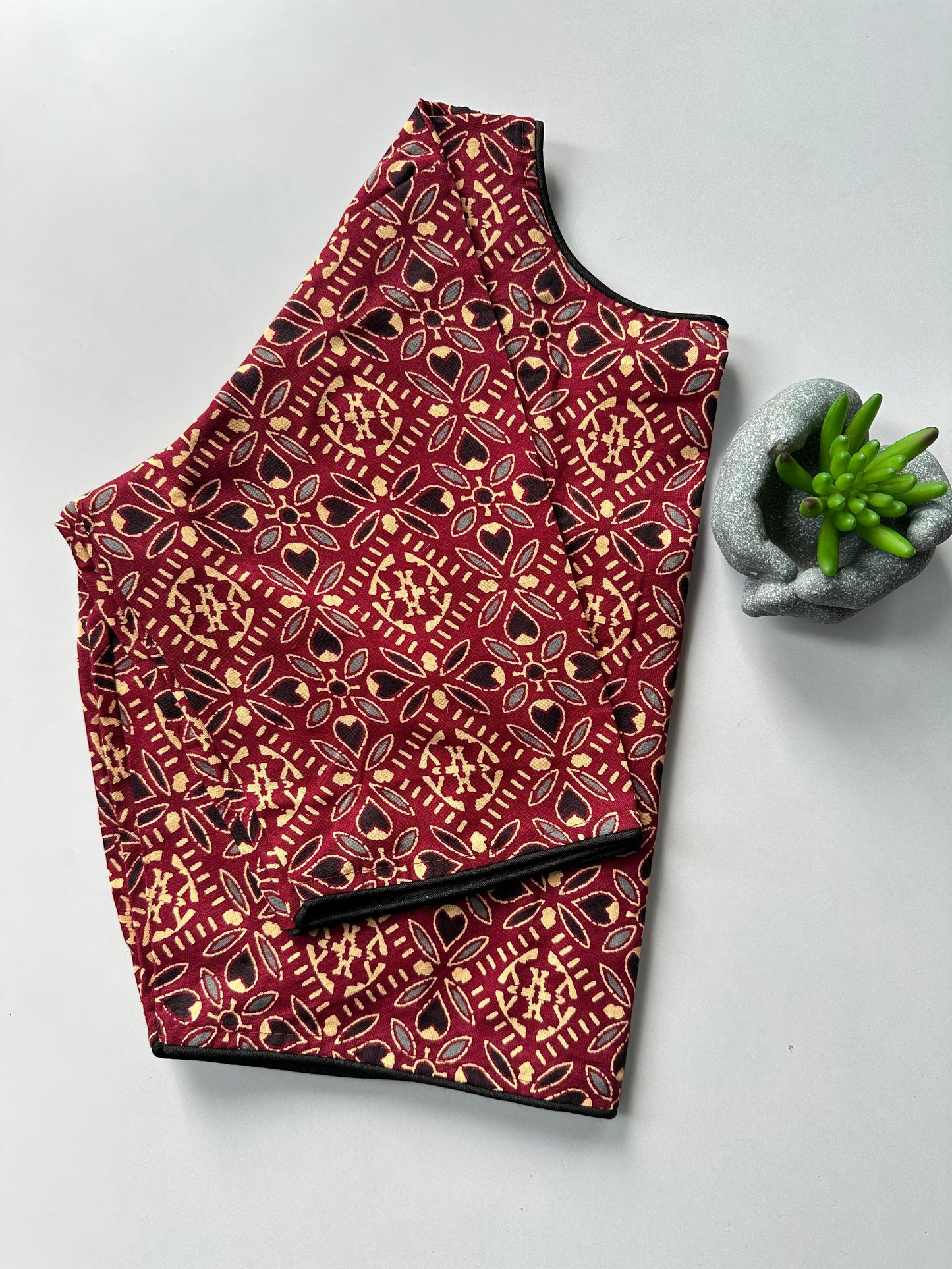Presenting pure ajrakh handBlock/ikkat/indigo cotton ready made blouse