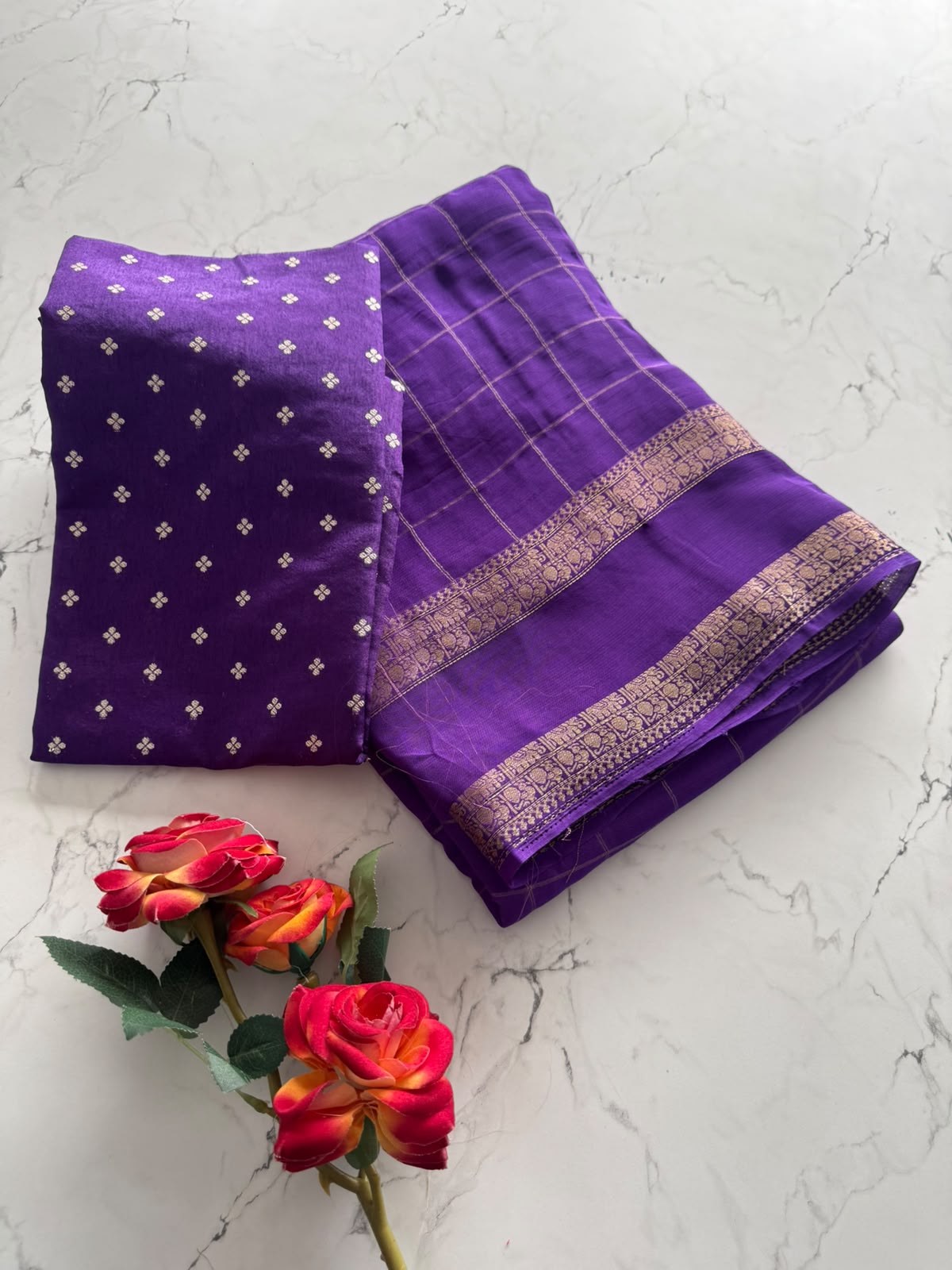 Premium pure Viscous Georgette Weaving Check Design With Tussles saree